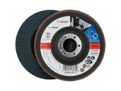 Шлифкруг лепестковый 115 мм К80 д/мет, Bosch 2608605452