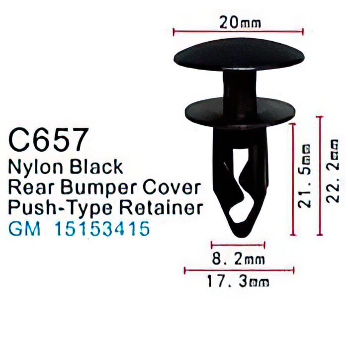 Клипса для крепления внутренней обшивки а/м GM, пласт., 100 шт Forsage C0657(GM)