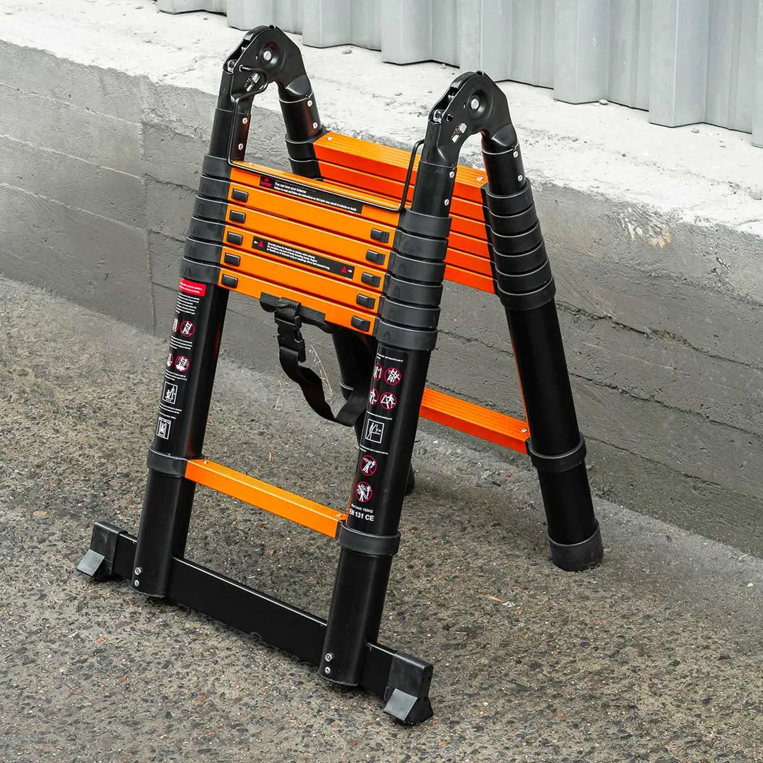 Лестница-стремянка телескопическая алюм. бытовая 2.2+2.2 м, 7+7 ступ ISMA ISMA-UP220-M