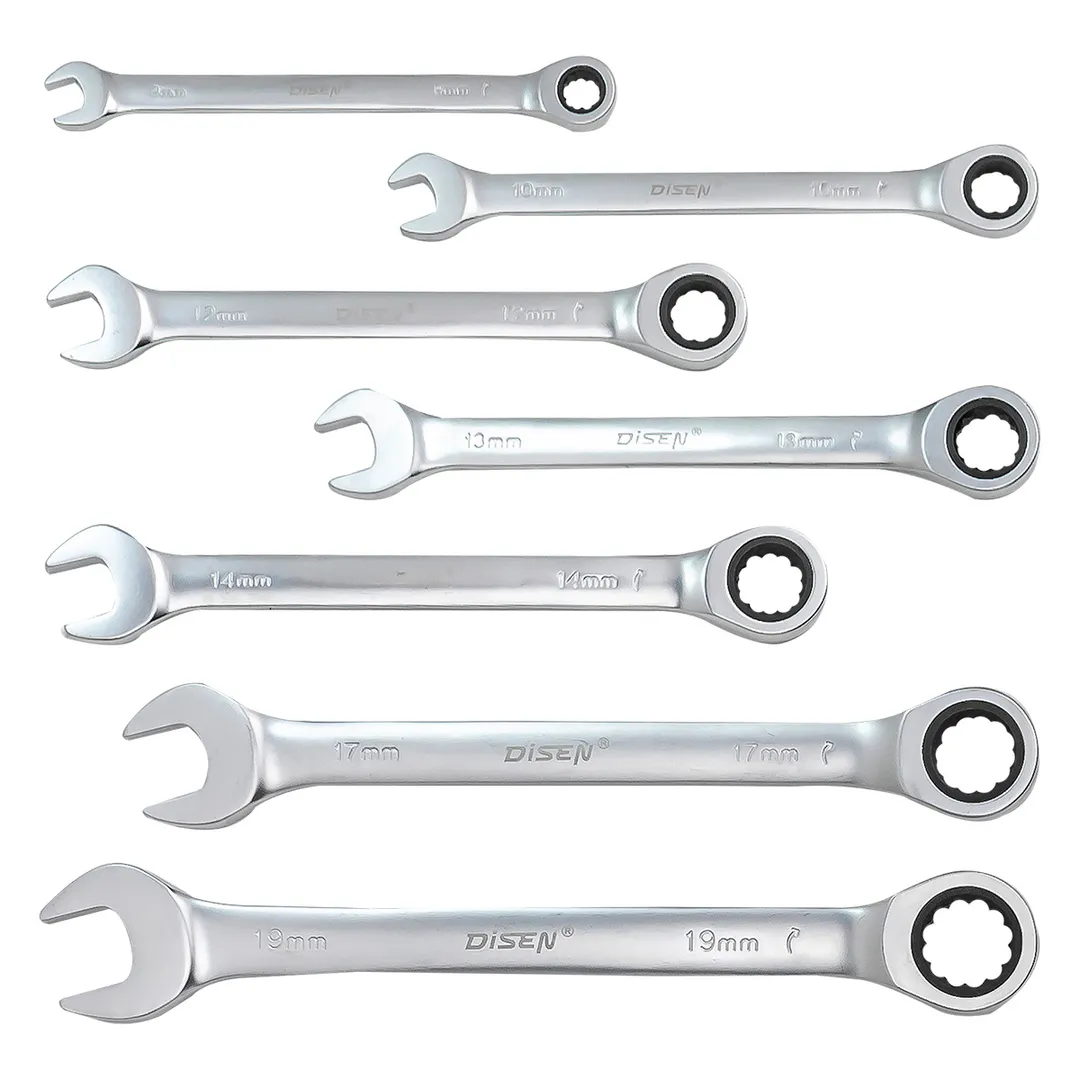 Набор ключей трещоточных 8-19 мм, 7 пр. DISEN DSD1509
