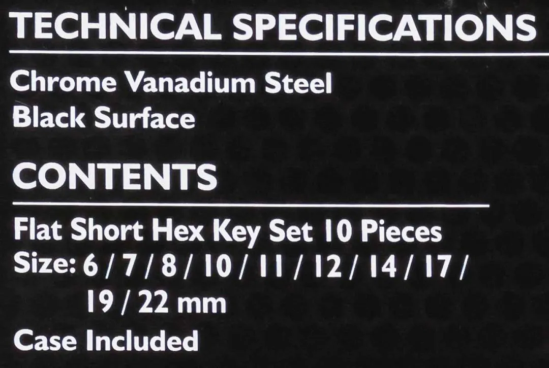 Набор ключей Г-образных HEX (6-гр) 10 пр., 6-22 мм JCB JCB-5107