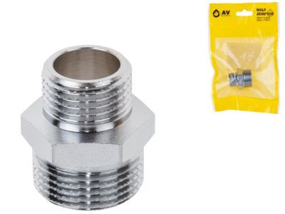 Ниппель ред. 3/4" нар.х1/2" нар. ХРОМ, инд. упак. AV Engineering AVE303022