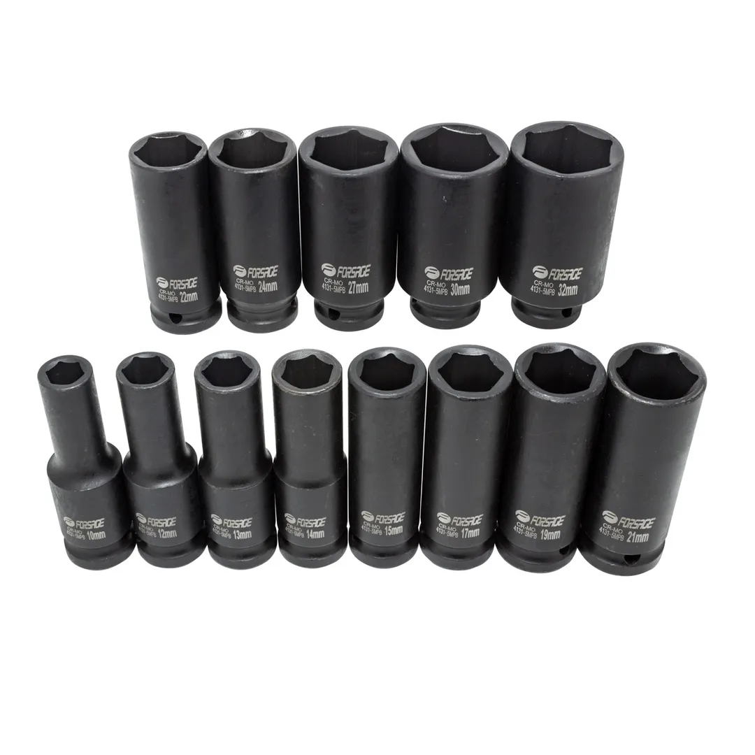 Набор головок ударных глубоких, 13 пр., 1/2" 6-гр. 10-32 мм Forsage F-4131-5MPB