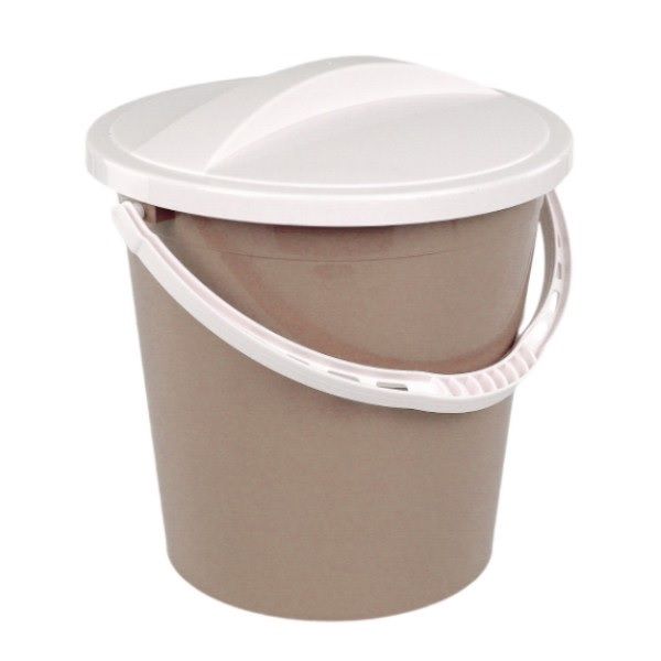 Ведро пластиковое без крышки 8 л, розовато-бежевый / белый РУССПЛАСТ РП-1019роз