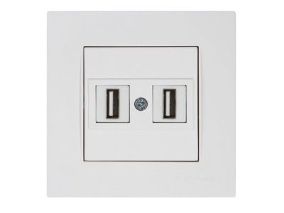 Розетка компьютерная 2хUSB, скрытая белая, не для зарядки RITA, Mutlusan 2220 456 0101