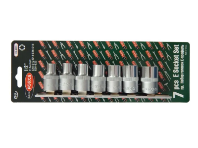 Набор головок Е-профиль 7 пр. 1/2'' E10-E22, на планке RockForce RF-4073