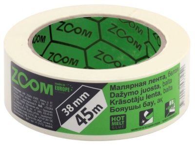 Лента малярная 38 мм х 45 м, белая ZOOM 02-5-1-104