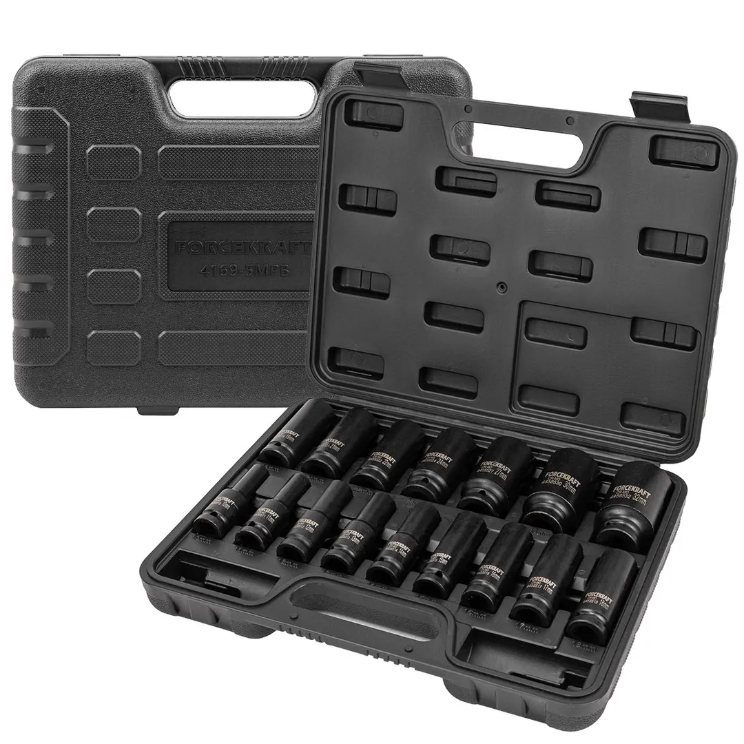 Набор головок ударных глубоких, 16 пр.,1/2'' 10-32 мм ForceKraft FK-4169-5MPB