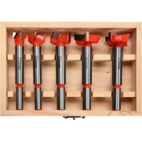 Свёрла Форстнера по дереву 15, 20, 26, 30, 35 мм (набор 5шт) Yato YT-33015