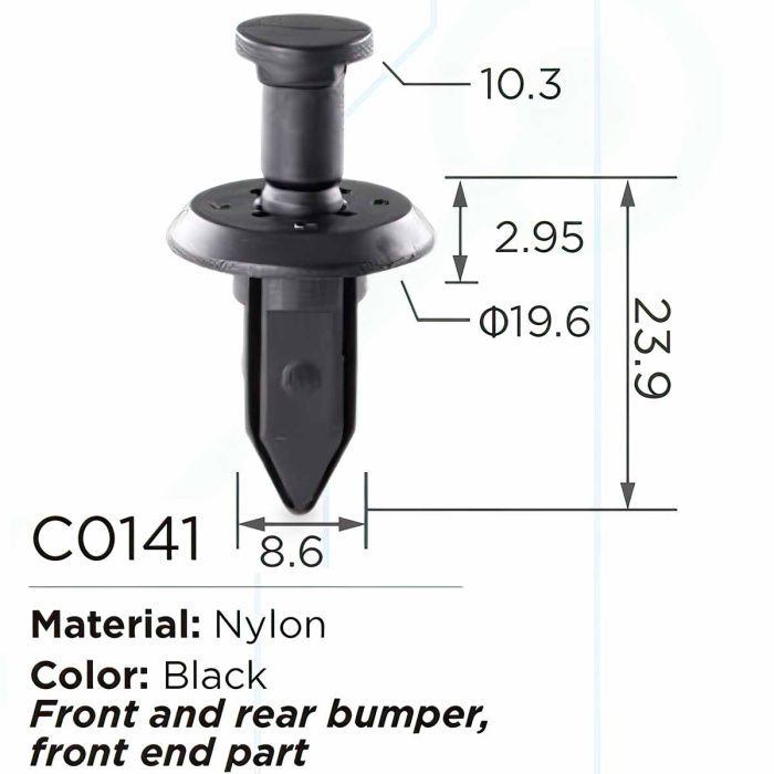 Клипса для крепления внутренней обшивки а/м GM пластиковая, 100 шт Forsage C0141(GM)