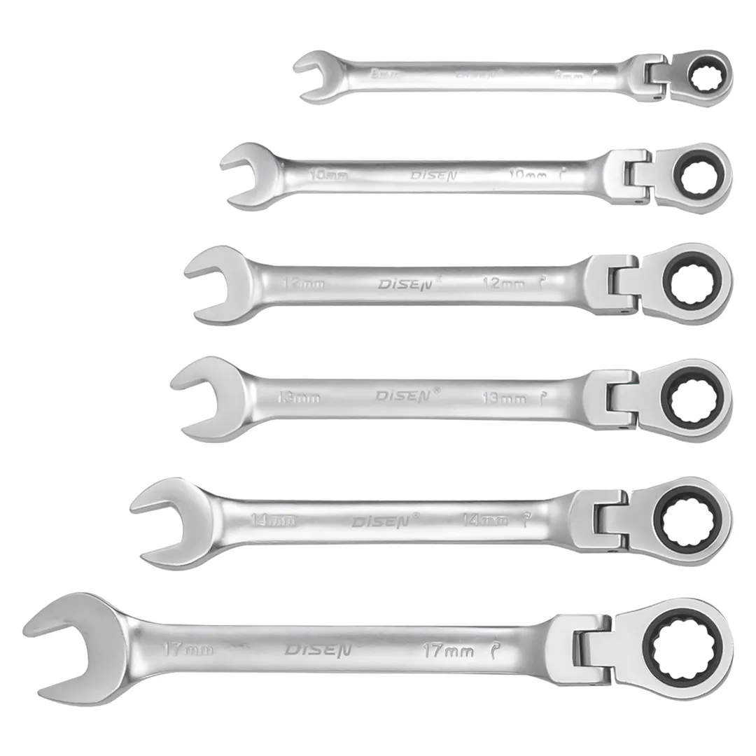 Набор ключей трещоточных 8-17 мм, 6 пр. DISEN DSH1504