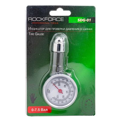 Индикатор для проверки давления в шинах, 0-7,5 Bar RockForce RF-SDG-01