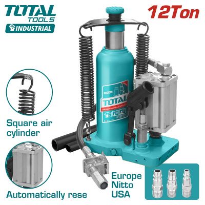 Домкрат гидравлический бутылочный 12 т, 260-505 мм  TOTAL THT109126