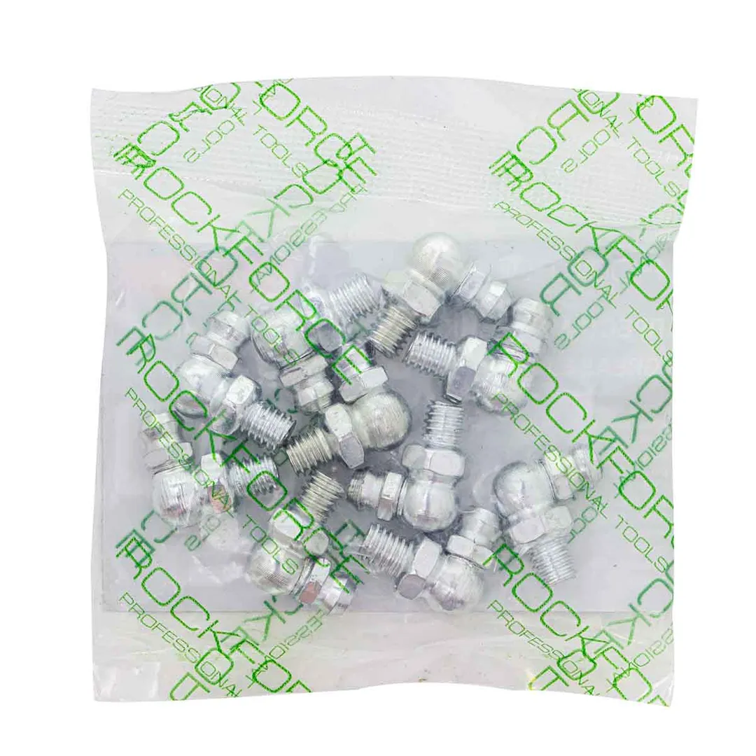 Пресс-масленка 6 мм угловая, 90°, комплект 10 шт. RockForce RF-GN-01-90-6MM