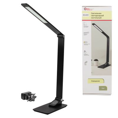 Светильник светодиодный настольный 220В, черный ForceKraft FK-DEA4003