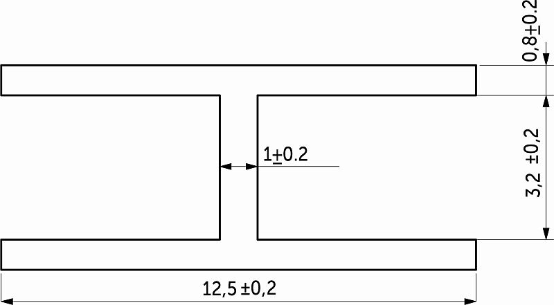 Профиль ПВХ Н-3,2 белый соединительный, 1шт=2.1м.п, RU 62060