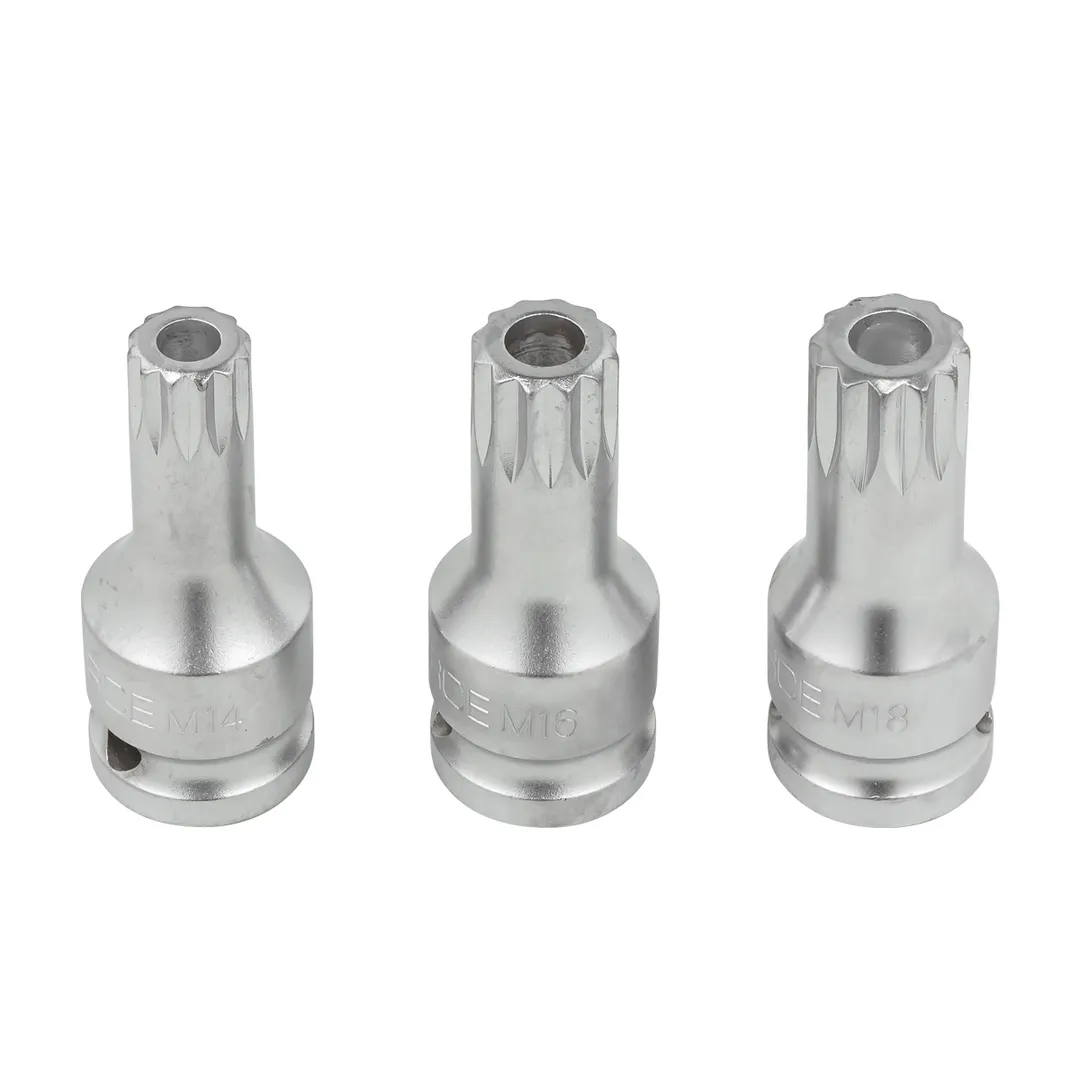 Набор ударных головок-бит SPLINE 1/2'', 3 пр., M14, M16, M18 RockForce RF-248060-3