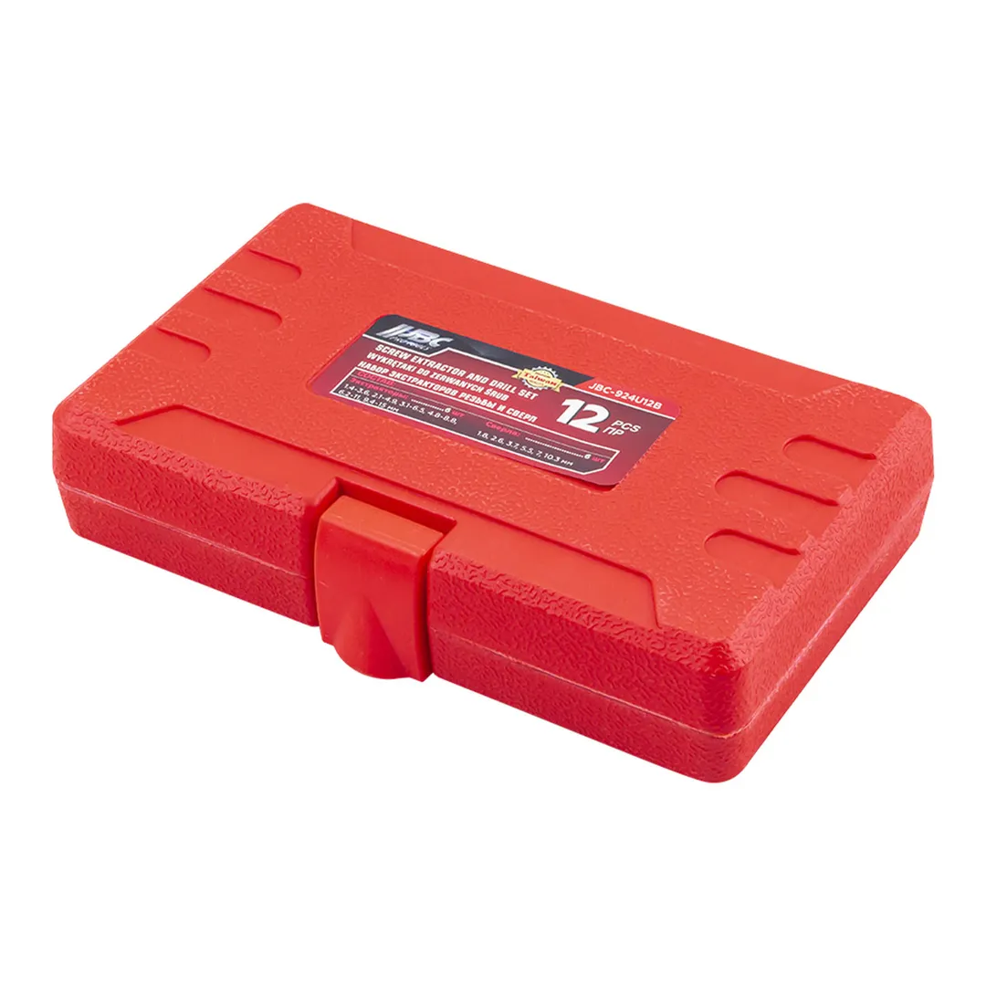 Набор экстракторов для извлечения заломанных болтов/гаек в комплекте со сверлами 12 пр JBC JBC-924U12B