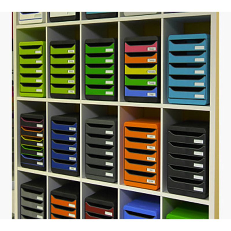 Блок из 5 лотков закрытый Exacompta "BlackOffice Big Box Plus", 347x278x271 мм, 5 лотков