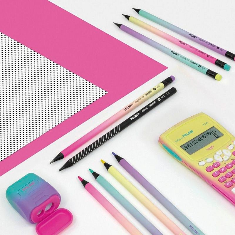 Карандаш простой "Sunset", HB, с ластиком, ассорти