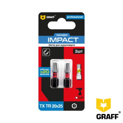 Бита TXTR 20x25 мм 2 шт. в блистере Impact GRAFF серия "Expert" 53002025