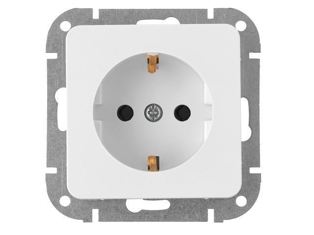 Розетка 1-ая, скрытая, з/к, б/з белая, Аструм, Bylectrica РС16-1502
