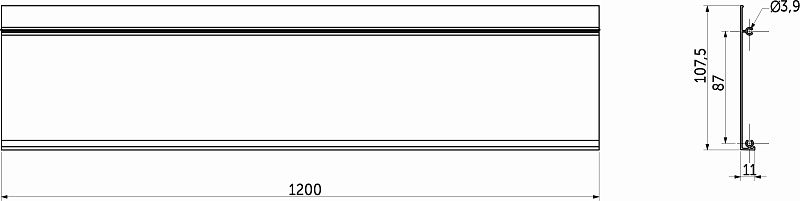 Передняя стенка внутреннего ящика Evolution L-1200 графит SLIMBOX EVOLUTION 117385