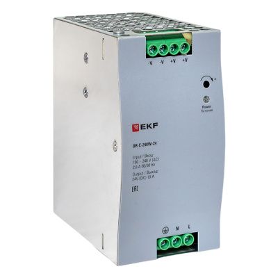 Блок питания на дин рейку 240 Вт,Uвх ~ 220 В AC, Uвых - 24 В DC постоянного тока DR-E-240W-24