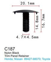 Клипса для крепления внутренней обшивки а/м Хонда пластиковая, 100 шт Forsage C0187BEIGE(Honda)