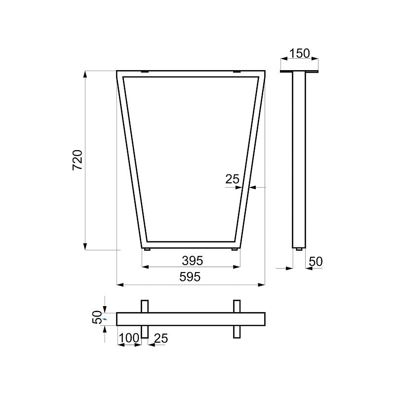 Подстолье VIKING h720, белый, 1 компл. = 2 шт., AKS 116374
