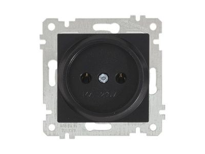 Розетка 1-ая (скрытая, без рамки, б/з) черная, RITA, (10 A, 250 V, IP 20) Mutlusan 22006010284
