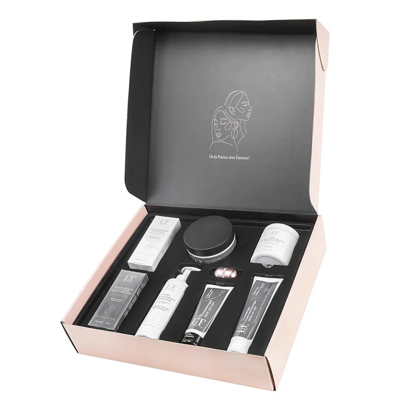 Набор, Увл, эссенция для лица, крем для рук, крем-баттер для тела, увл, патчи для кожи вокруг глаз, пенка для глуб, очищ, со скраб, гранулами, пэды-60шт+массажер La and Te beaute LT3R