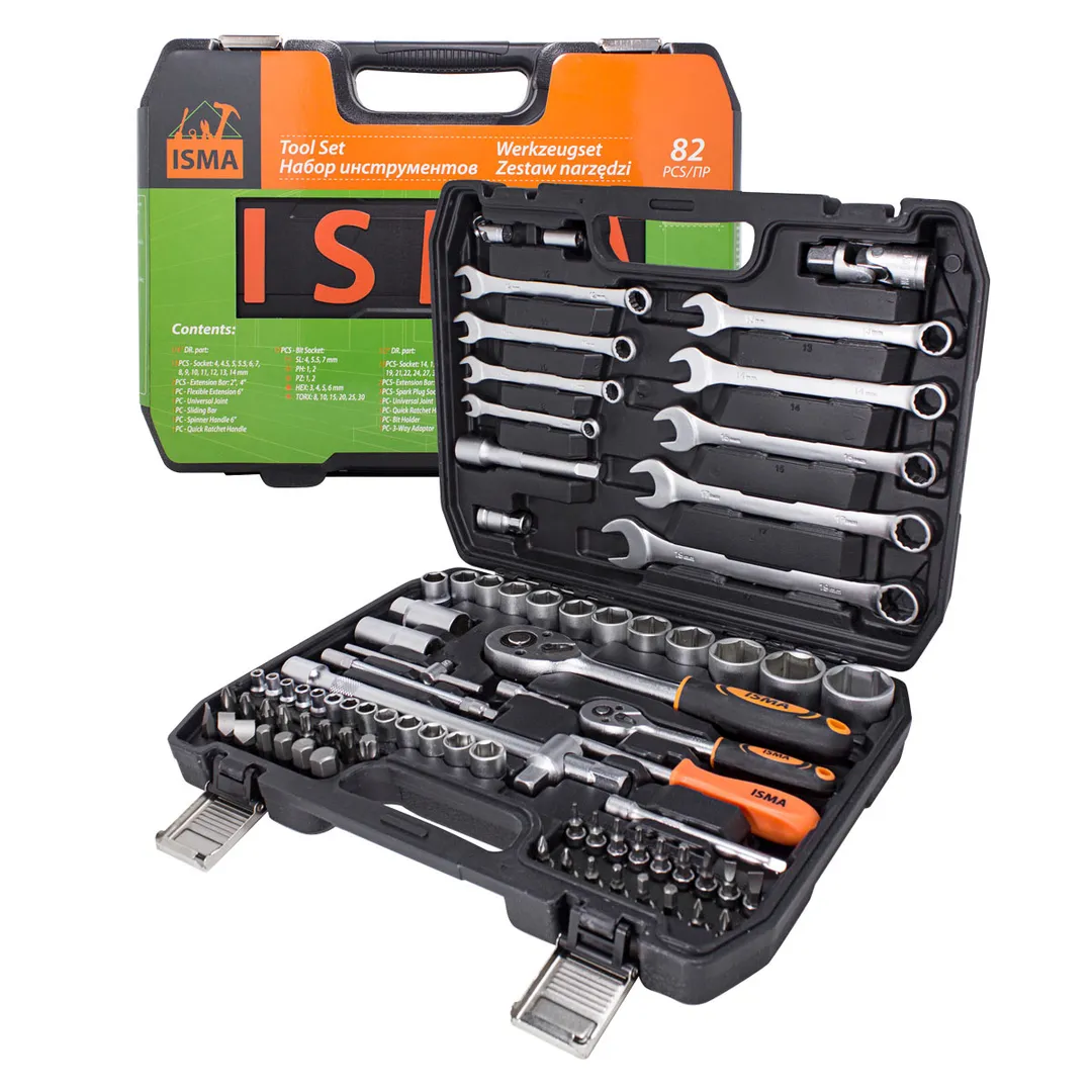 Набор инструментов 82 пр. 1/4''&1/2'', 6-гр. ISMA ISMA-4821-5