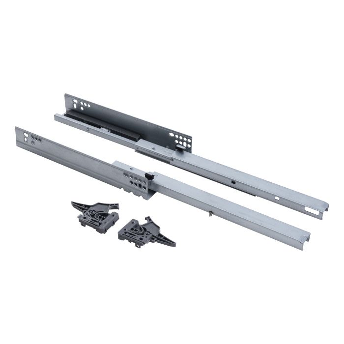 Направляющая скрытого монтажа L-270 с доводчиком ДСП16mm с замками компл. левая+правая AKS полное выдвижение SLIM SLIDE 65282