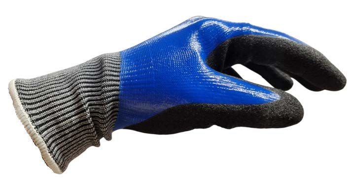 Перчатки защитные от минимальных рисков, покрыты нитрилом, латексная защита, Blue Tech, р. 9, WUMAX 1899407209