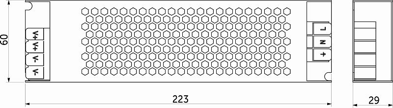 Блок питания Indoor 400W/24V, серия 5, с диммированием, быстрозажимные клеммы, AKS 115416