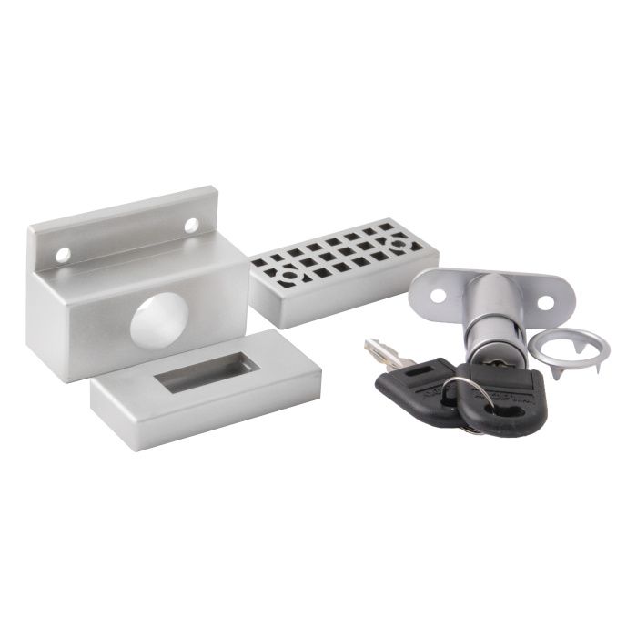 Замок для раздвижных 2-х дверей SENATOR механический серебро PL 62759