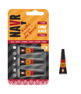 Супер клей "NAVR 3 в 1" 3 гр NAVR 11790