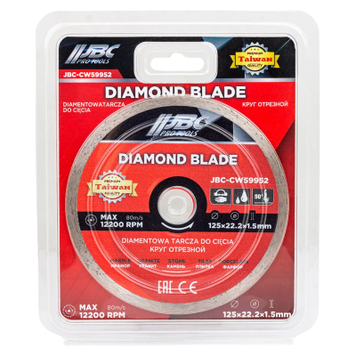 Алмазный отрезной круг 125х22,2х1,5 мм JBC JBC-CW59952