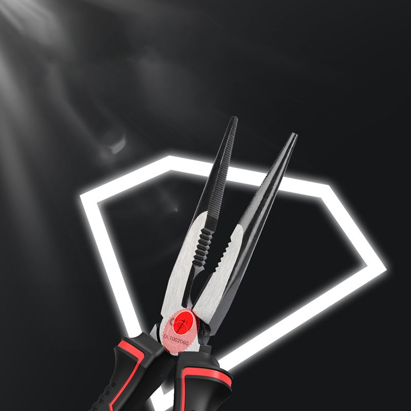 Длинногубцы "Deli" 155 мм, красный, черный