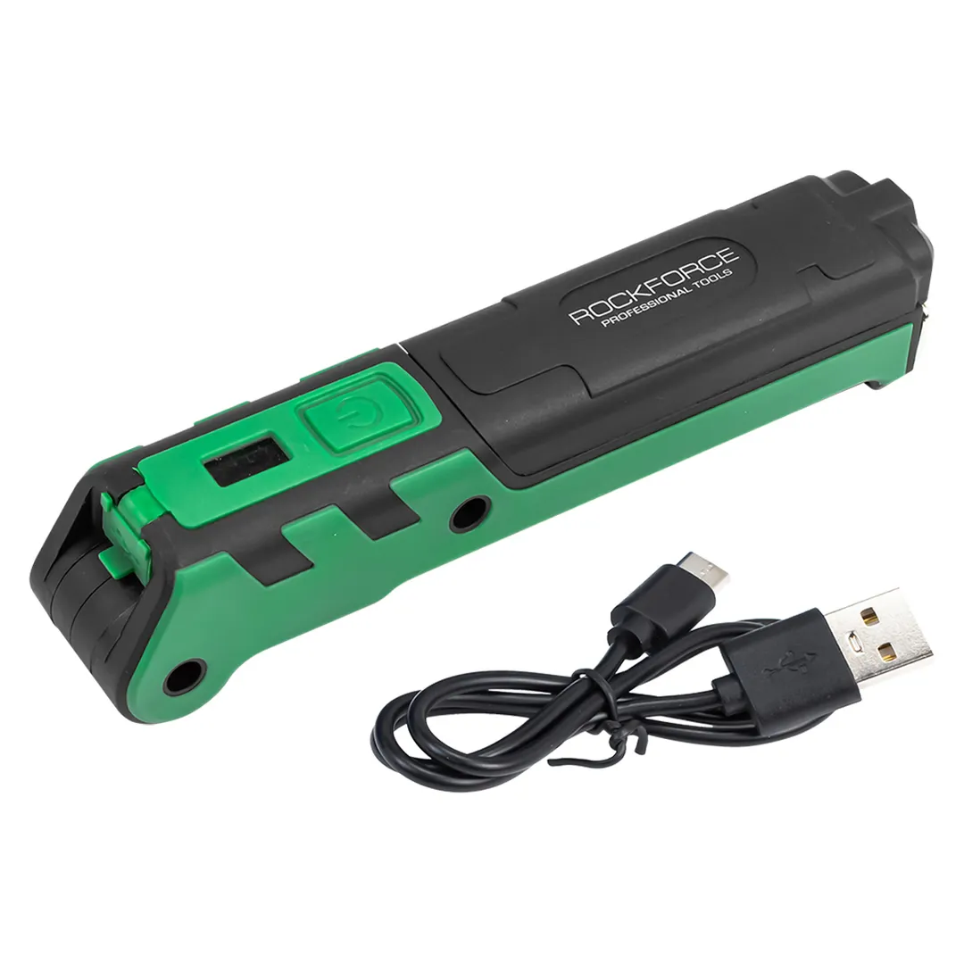 Лампа светодиодная аккумуляторная с магнитом 5W/3WCOB, 150/360Lumen, 3.7V, 2000mAh, t зарядки 4 ч, USB RockForce RF-EL2301