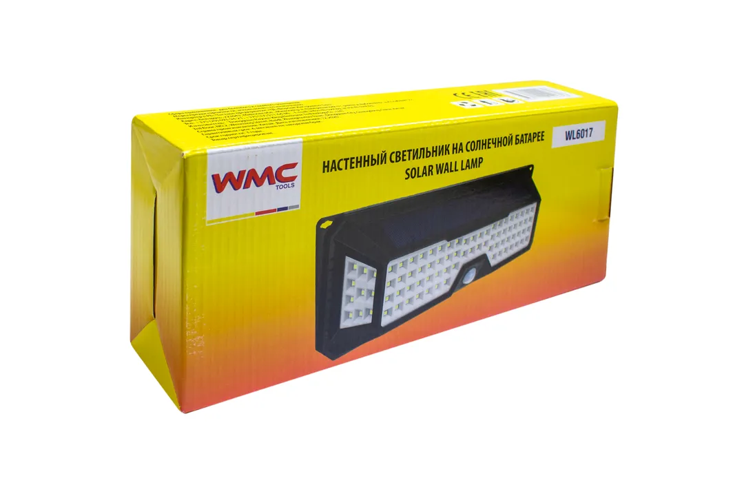 Светильник светодиодный настенный на солнечной батарее с датчиком движения 136 светодиодов SMD WMC TOOLS WMC-WL6017