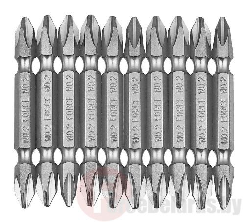 Наборы двухсторонних бит PH.2, L65 мм. 10 пр. 1/4'' Force 2101L