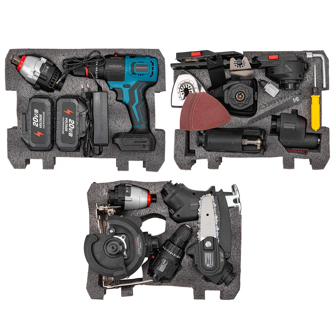 Набор инструментов аккумуляторных многофункциональный RockForce RF-JCB-18MT-B