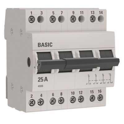 Трехпозиционный переключатель 4P 25А Basic tps-4-25