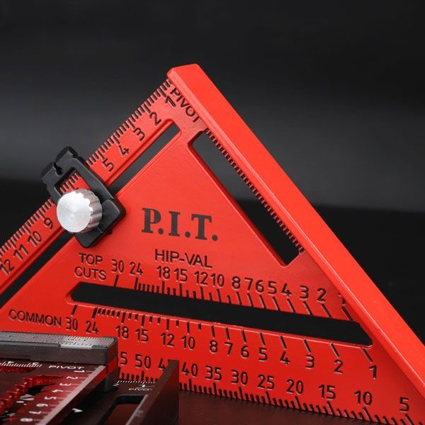 Угольник Свенсона метрический плотницкий с разметочным маркером DRUA HSQR04-0180C (180 мм) PIT HSQR04-0180C