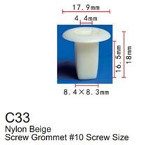 Клипса для крепления внутренней обшивки а/м Ниссан пластиковая 100 шт Forsage F-C33(Nissan)