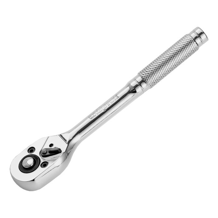 Трещотка 1/4", 45 зубьев, цельнометаллический, с быстрым сбросом, CrV, хром Сибртех 14014