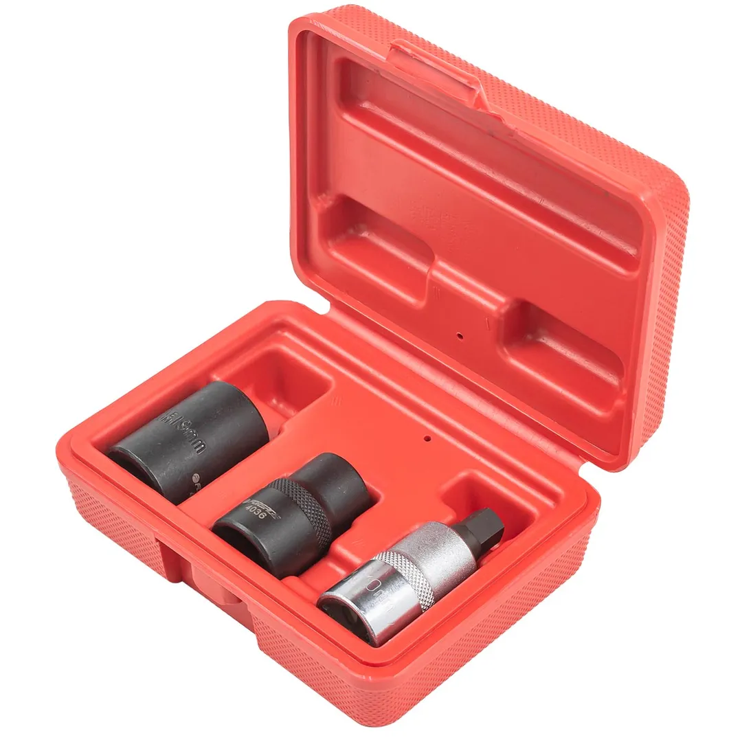 Набор головок для обслуживания тормозной системы автомобиля 1/2" 3 пр., 14, 19 мм - 5гр., М10 - 5 гр., Forsage F-4036