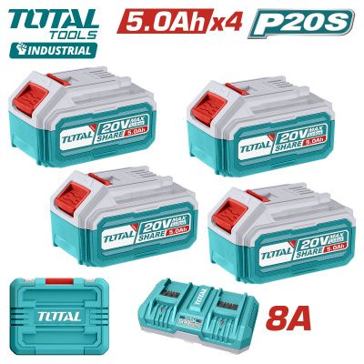 Аккумулятор (4) с зарядным устройством (в кейсе) TOTAL TFBCLI20285